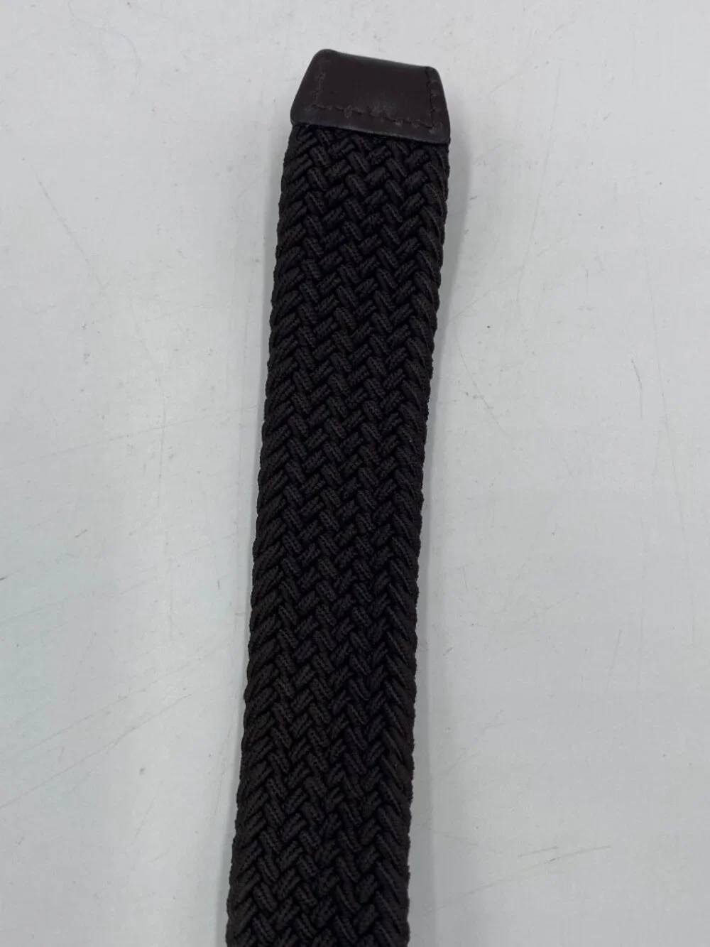 Elastic Fabric Braided Belt Stretch Woven Belt Brown Unisex Fits Up to 43